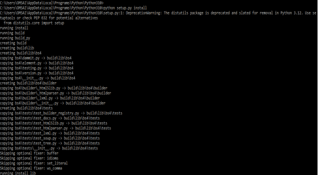 BeautifulSoup Install 5