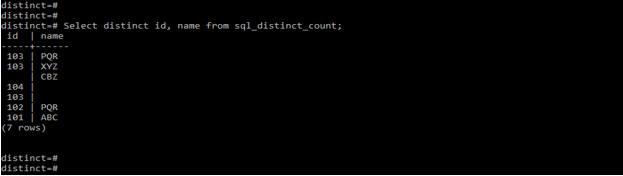 SQL Select Distinct Count u