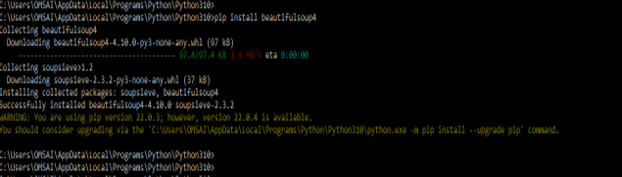 BeautifulSoup Install v