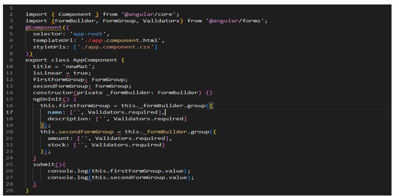 app component ts file