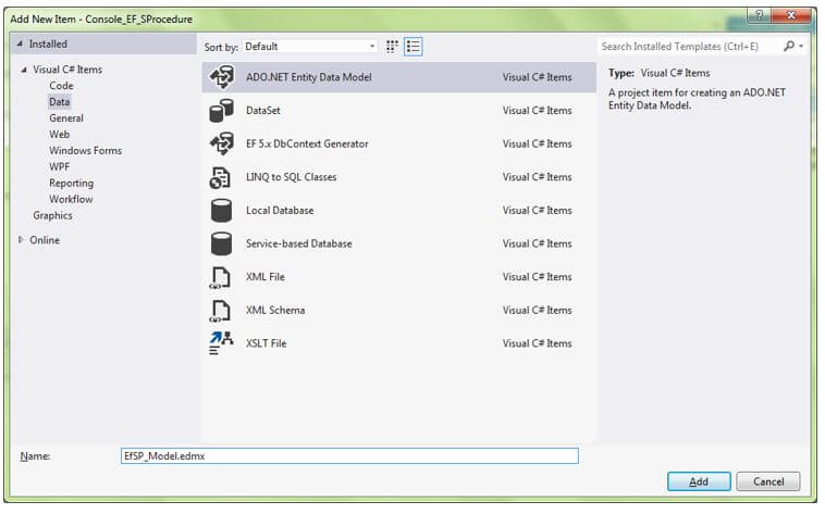 Entity Framework Stored