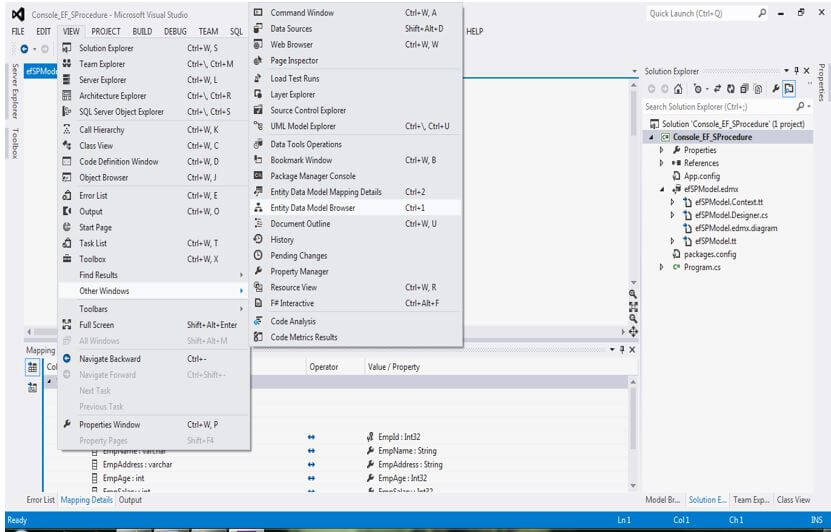 Next in the Project menu Select View - Other Windows