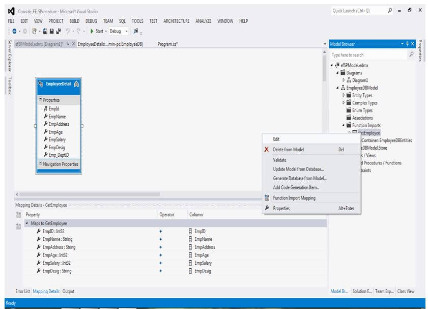 right-side explorer you can see the Model Browser