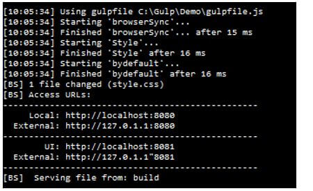 result into the command line