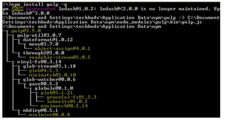 successfully installed the Node.js