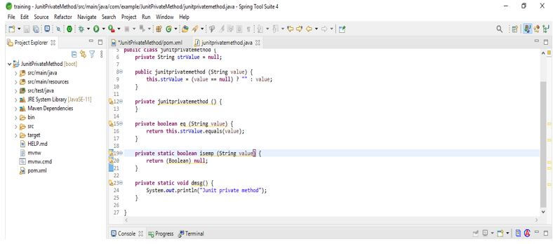 JUnit Private Methods - class name as junitprivatemethod
