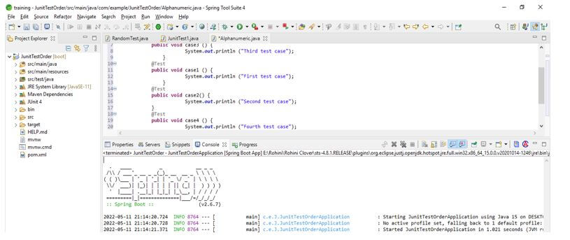 JUnit Test Order 12