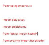 we used Fast API in the sqlalchemy packages
