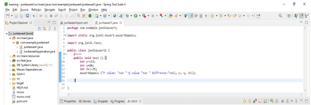 JUnit Assert code 1
