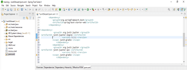 junit dependency in junit 5 assert project