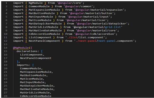 we need to import the mat expansion module