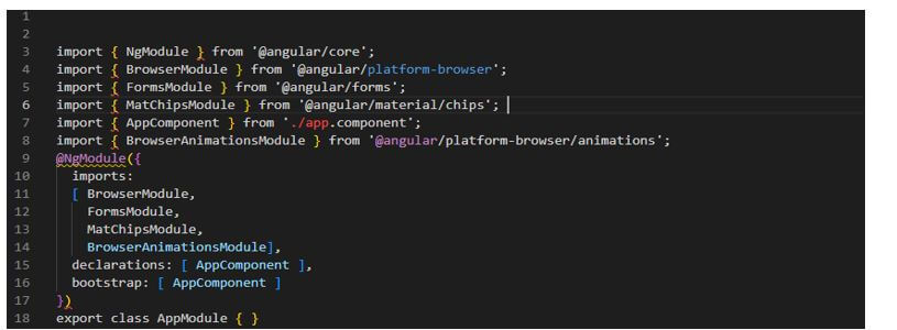 Angular Material Badge - implementing the app.module.ts file