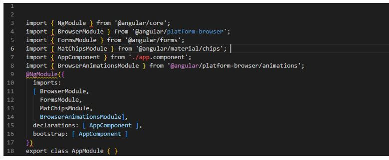 Angular Material Badge - implementing the app.module.ts file