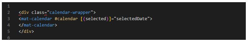 using mat calendar selector