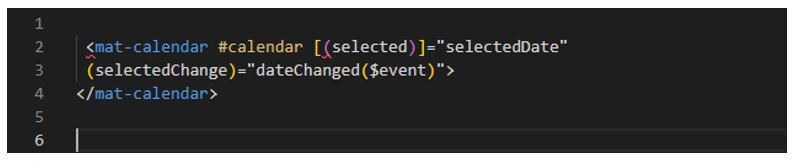 Angular Material Calendar - change in the selection of date