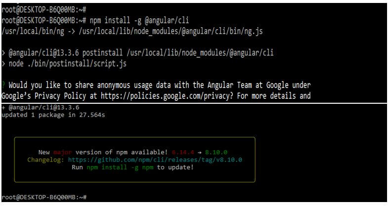 install the angular CLI