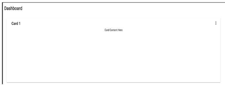 Angular Material Dashboard - shows a single card