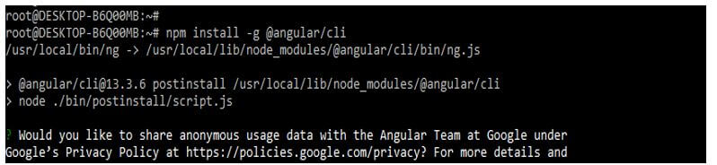 install angular CLI using the npm command