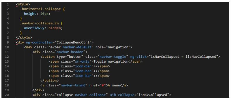 AngularJS UI Bootstrap - collapse modal