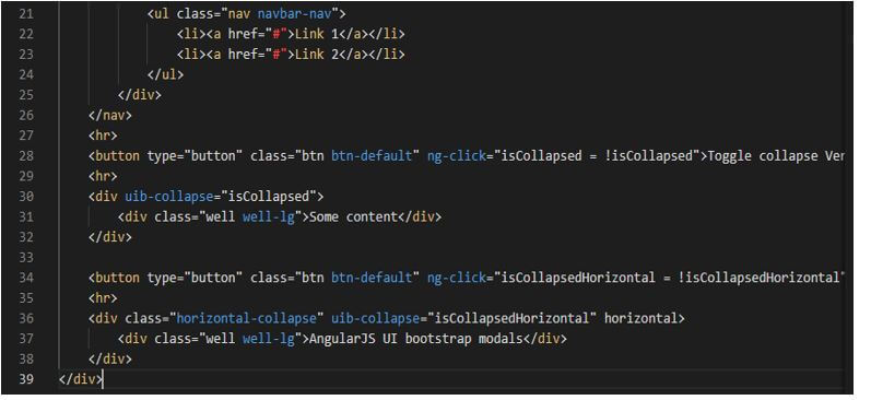 AngularJS UI Bootstrap - collapse modal
