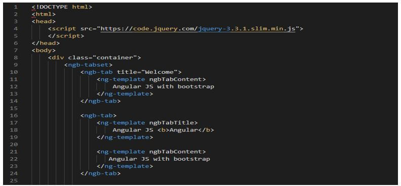 adding code to the app.component.html file