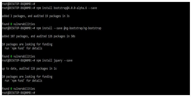 installing below packages