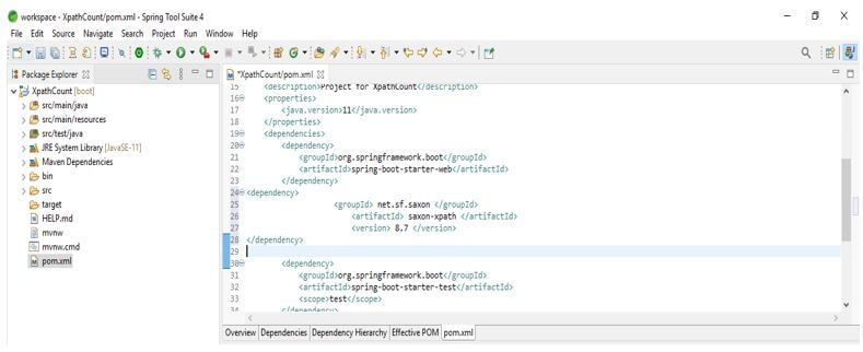need to add the dependency in as tag of dependency