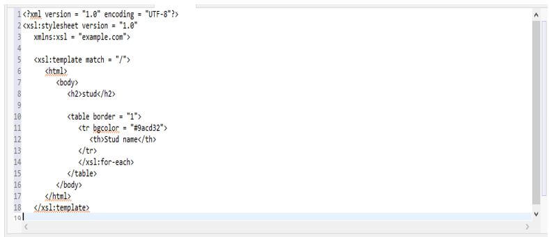 creating the xsl file