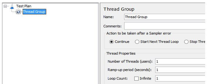 thread group inside the Test plan