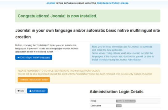 installation confirmation