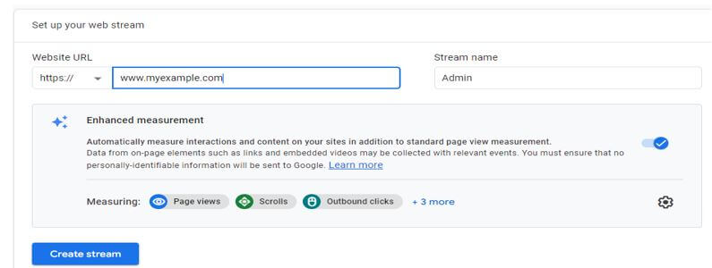 we need to setup an stream