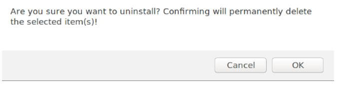 enter the module name and click on Uninstall