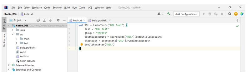 define the custom gradle task