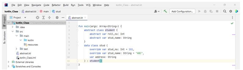 abstract class for extending the data class in a kotlin