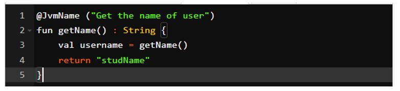 using the actual name of kotlin