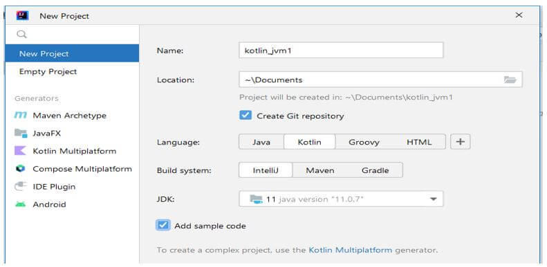 new java kotlin project