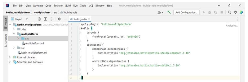 we are changing the code of build.gradle file