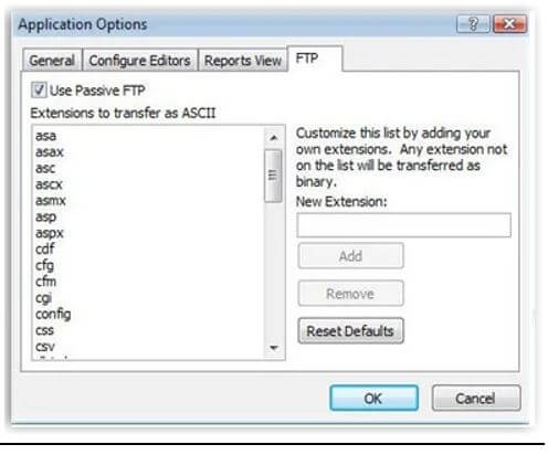 list must be handles as ASCII data