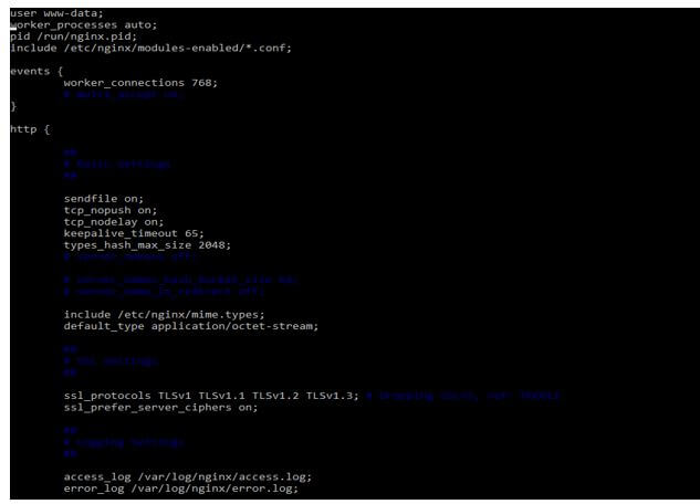 we are opening the configuration files