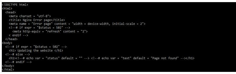 create the error page template