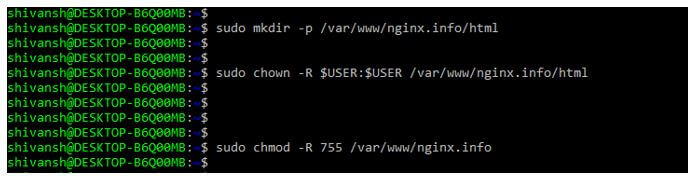 create the directory for our domain