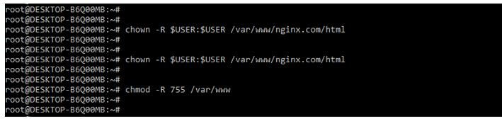 change the ownership of the user and group