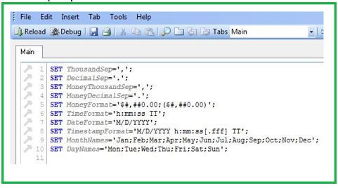 Opening the Edit Script