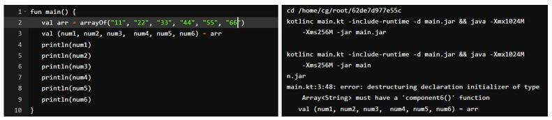 destructuring only five elements