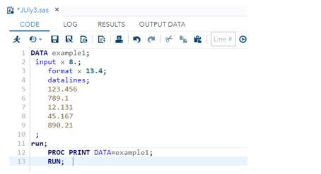 SAS Numeric Formats 1