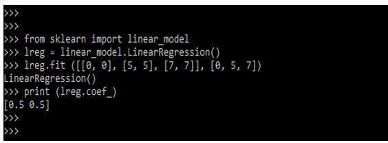 linear regression model in scikit learn
