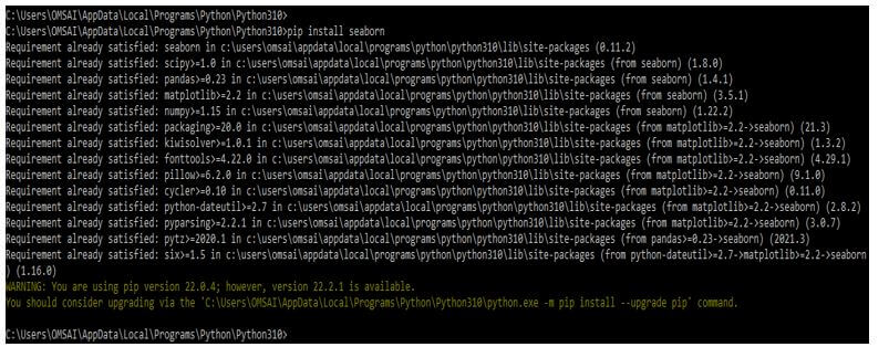 install the seaborn package