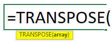 TRANSPOSE Formula in Excel output 7