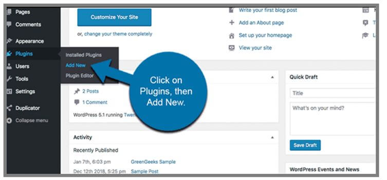 ick on Plugins - Add New