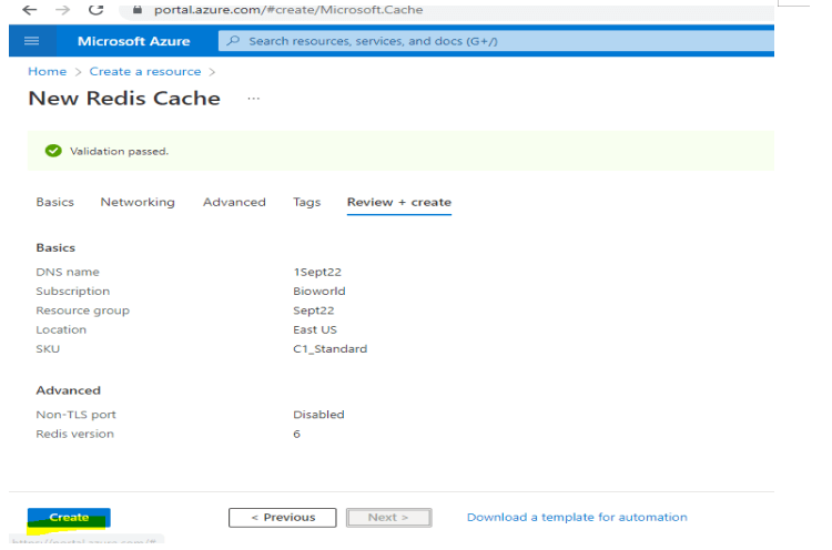 finally Review + create option